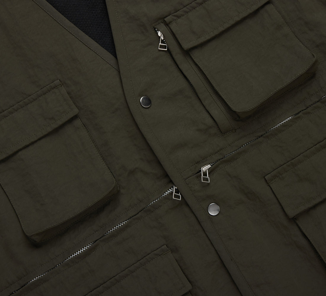 Field Vest - Olive Wrinkle Nylon - 3