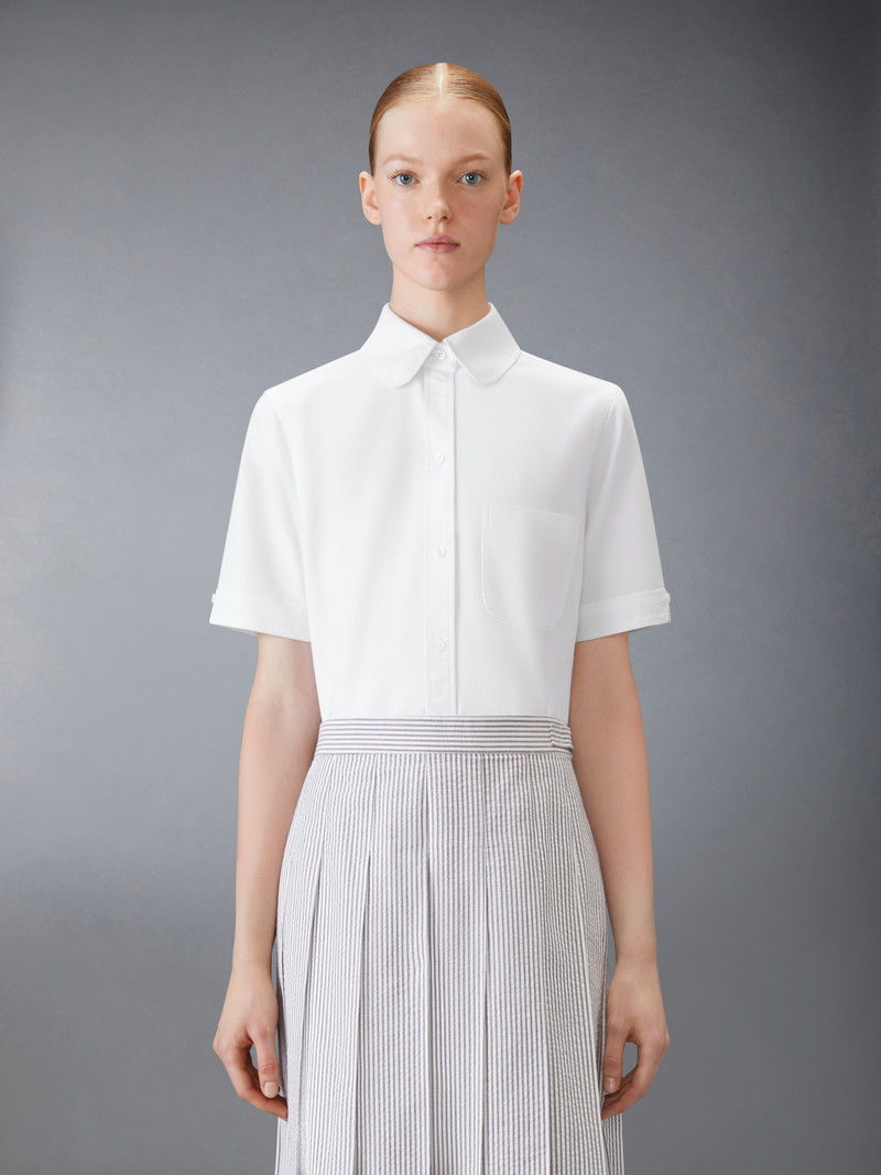 Thom Browne OXFORD ROUND COLLAR SHORT SLEEVE SHIRT outlook