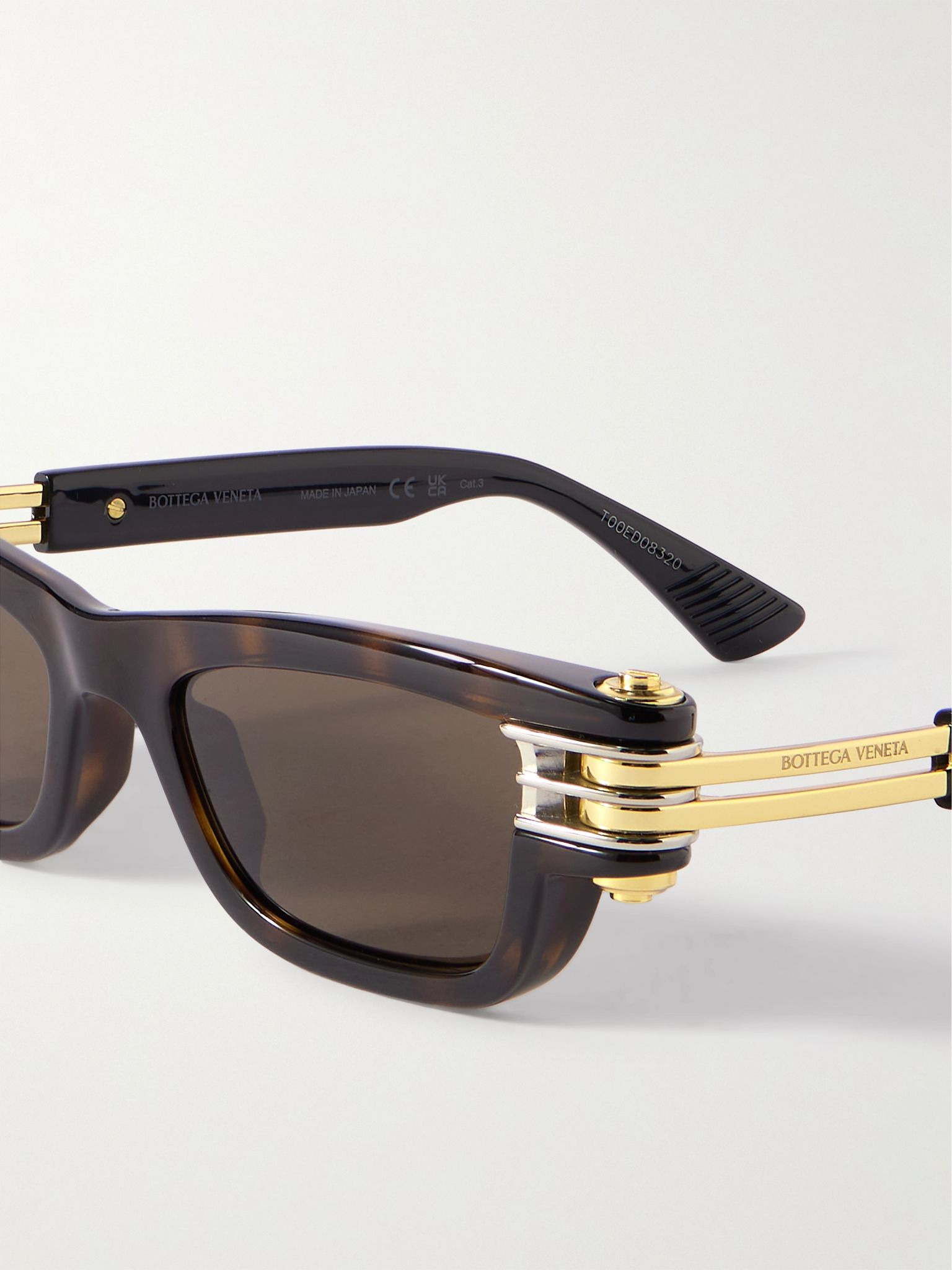 D-Frame Gold-Tone and Tortoiseshell Acetate Sunglasses Tortoiseshell - 3