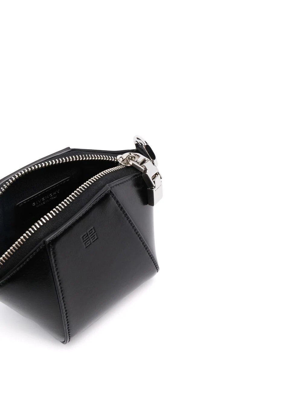 debossed-logo panelled leather shoulder bag - 5