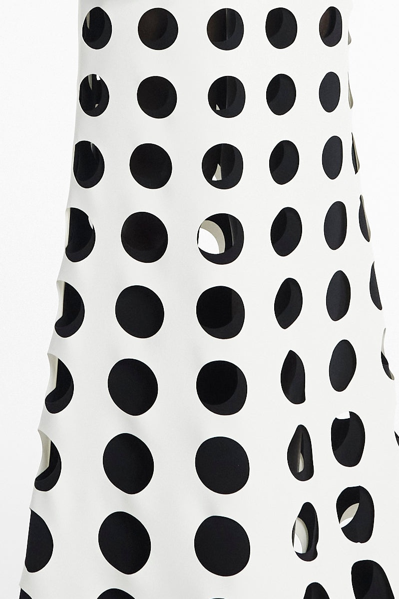 LAYERED HOLE SKIRT WHITE BLACK - 6