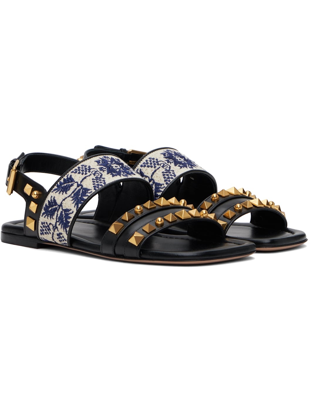 Black Grape Embroidery County Sandals - 4