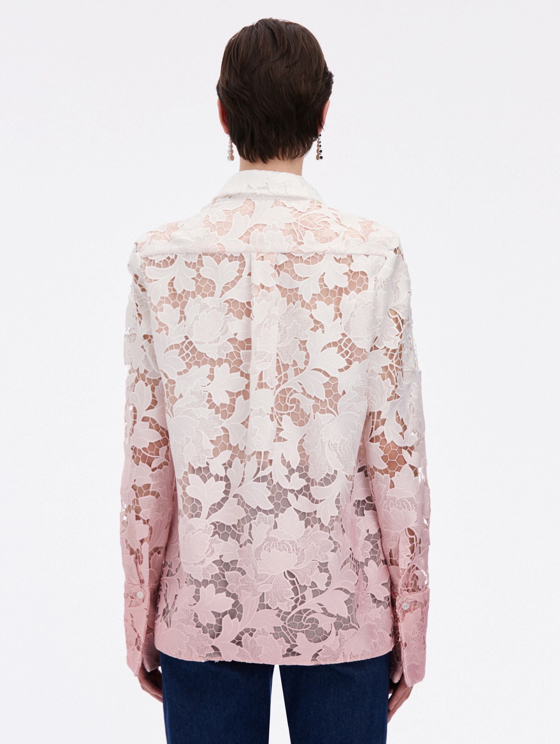 OMBRE PEONY GUIPURE BLOUSE - 3