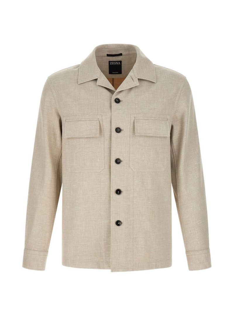 Crossover patch-detail overshirt 1