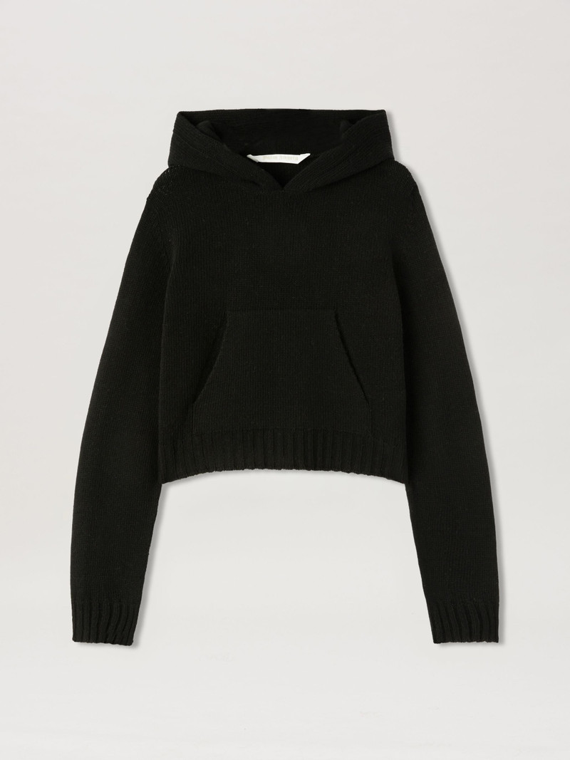 구부려진 로고 Knit 후드 1