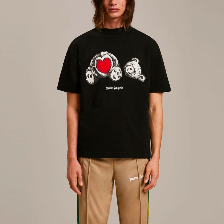 Palm Angels Bear In Love Classic Tee 'Black White' PMAA001S21JER0211001 - 3