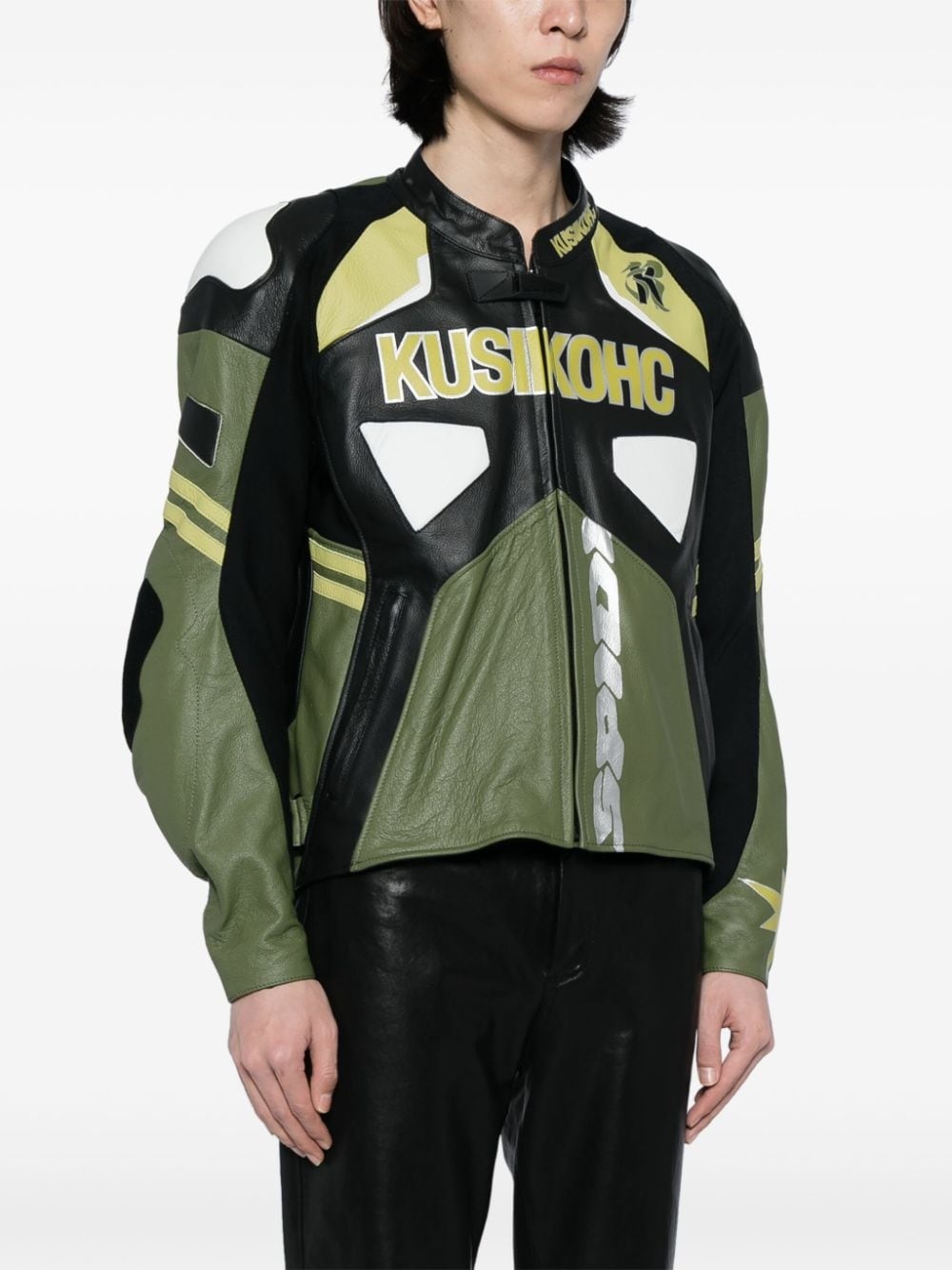 Spidi logo-print leather jacket - 3