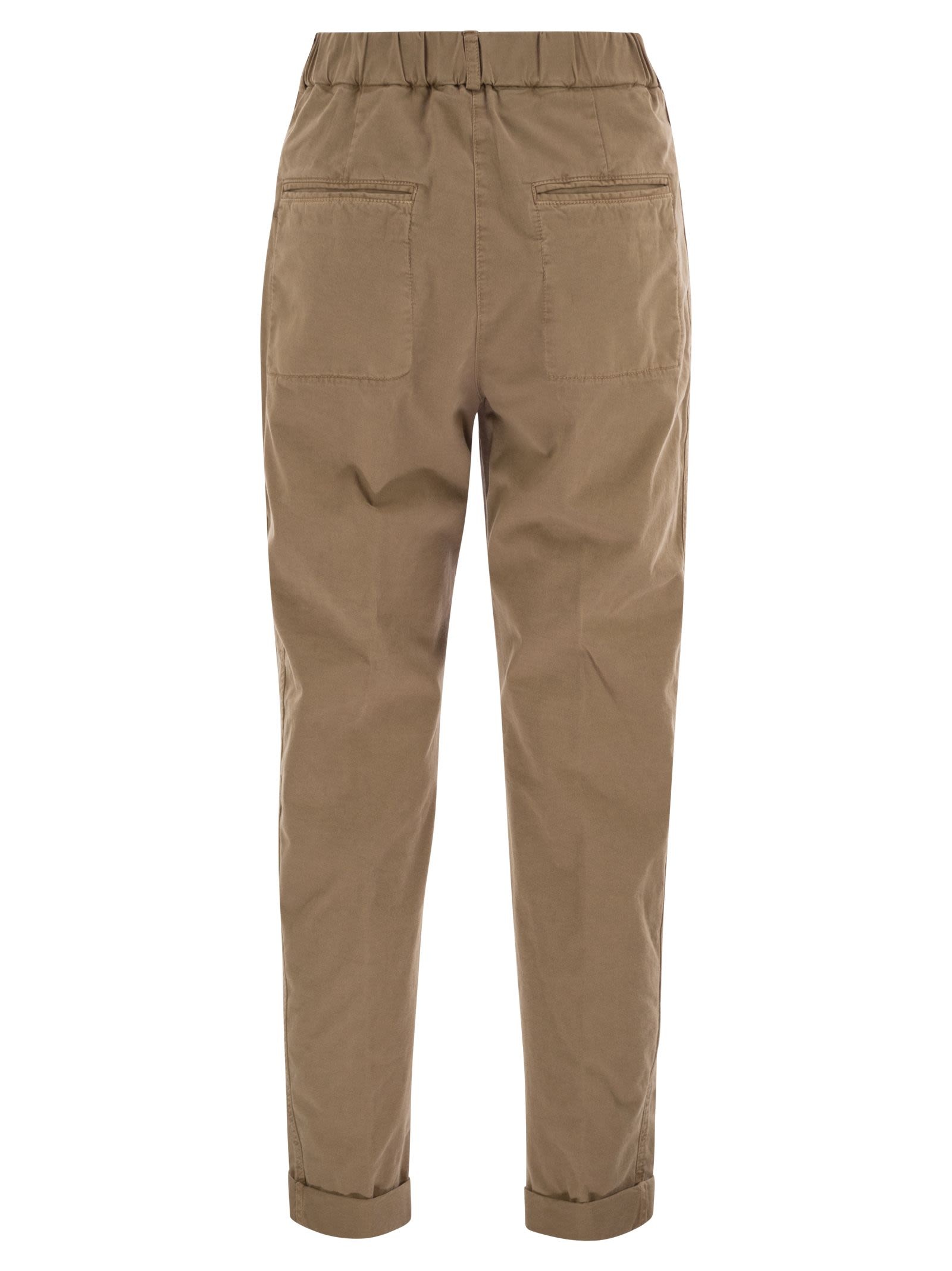Peserico - Peserico Women Garment Dyed Stretch Cotton Gabardine Trousers - 2