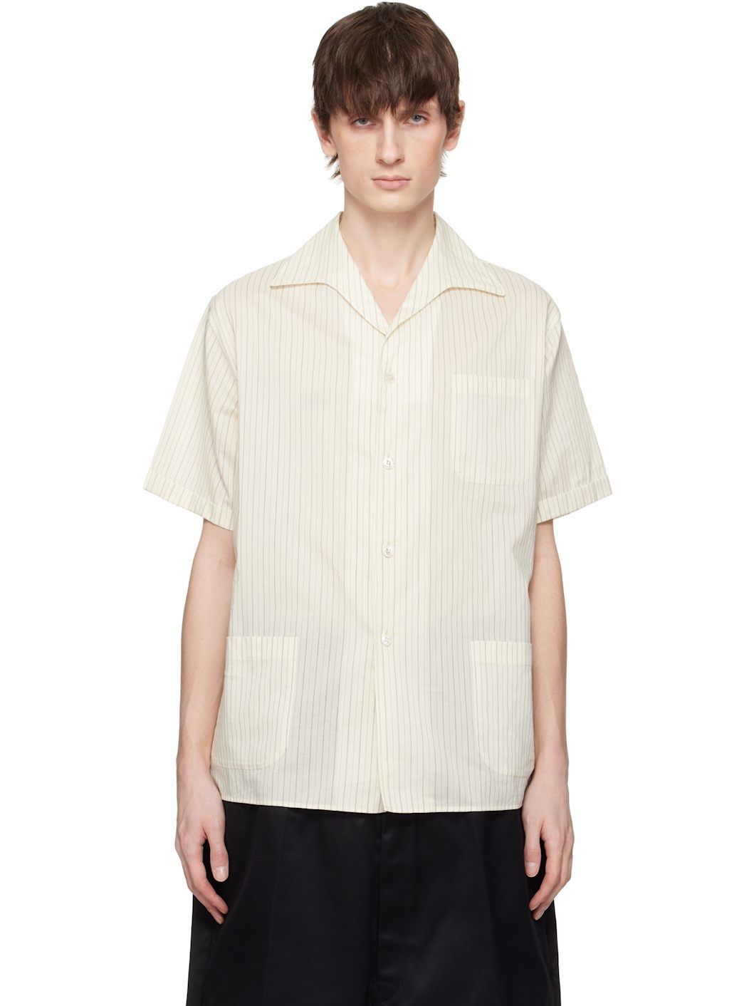Beige Short-Sleeved Shirt - 1