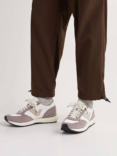 visvim Dunand Suede and Leather-Trimmed Mesh Sneakers outlook