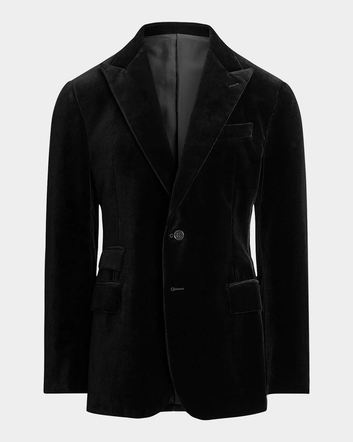 Men's Velvet Peak Lapel Single-Breasted Sport Coat - 1