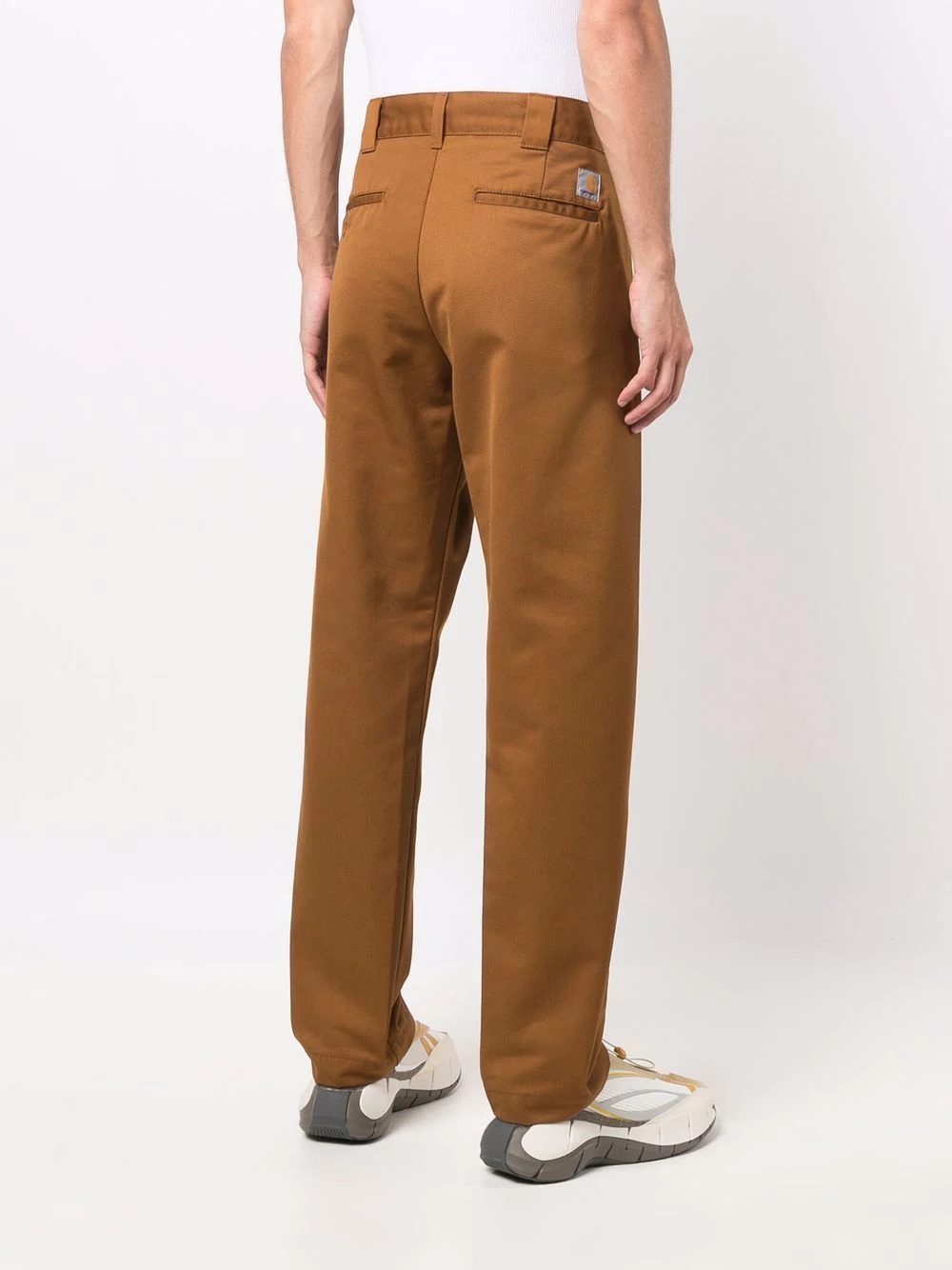 logo-patch straight-leg trousers - 4