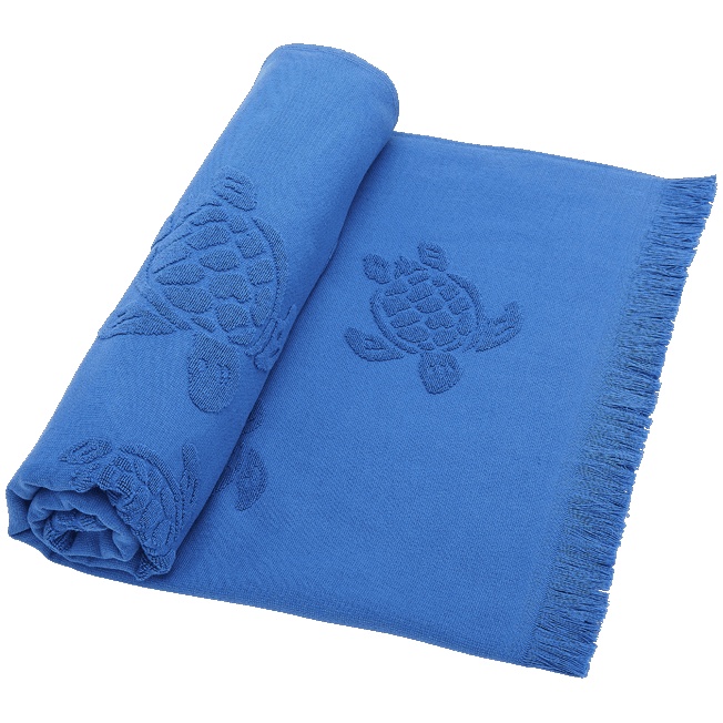 Beach Fouta in Organic Cotton Turtles Jacquard - 3