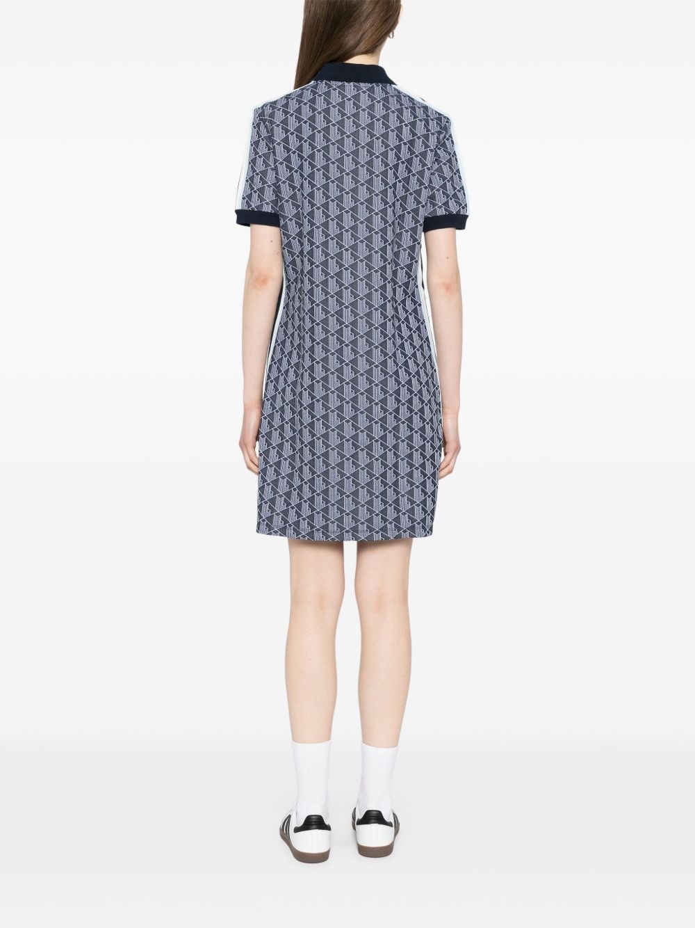 monogram jacquard polo dress - 4