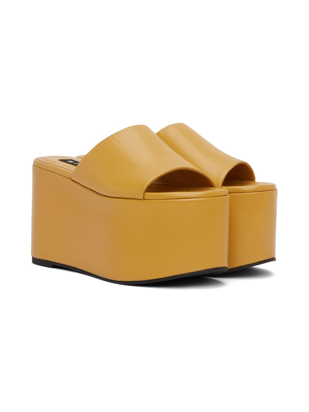 Yellow Blackout Platform Sandals - 4