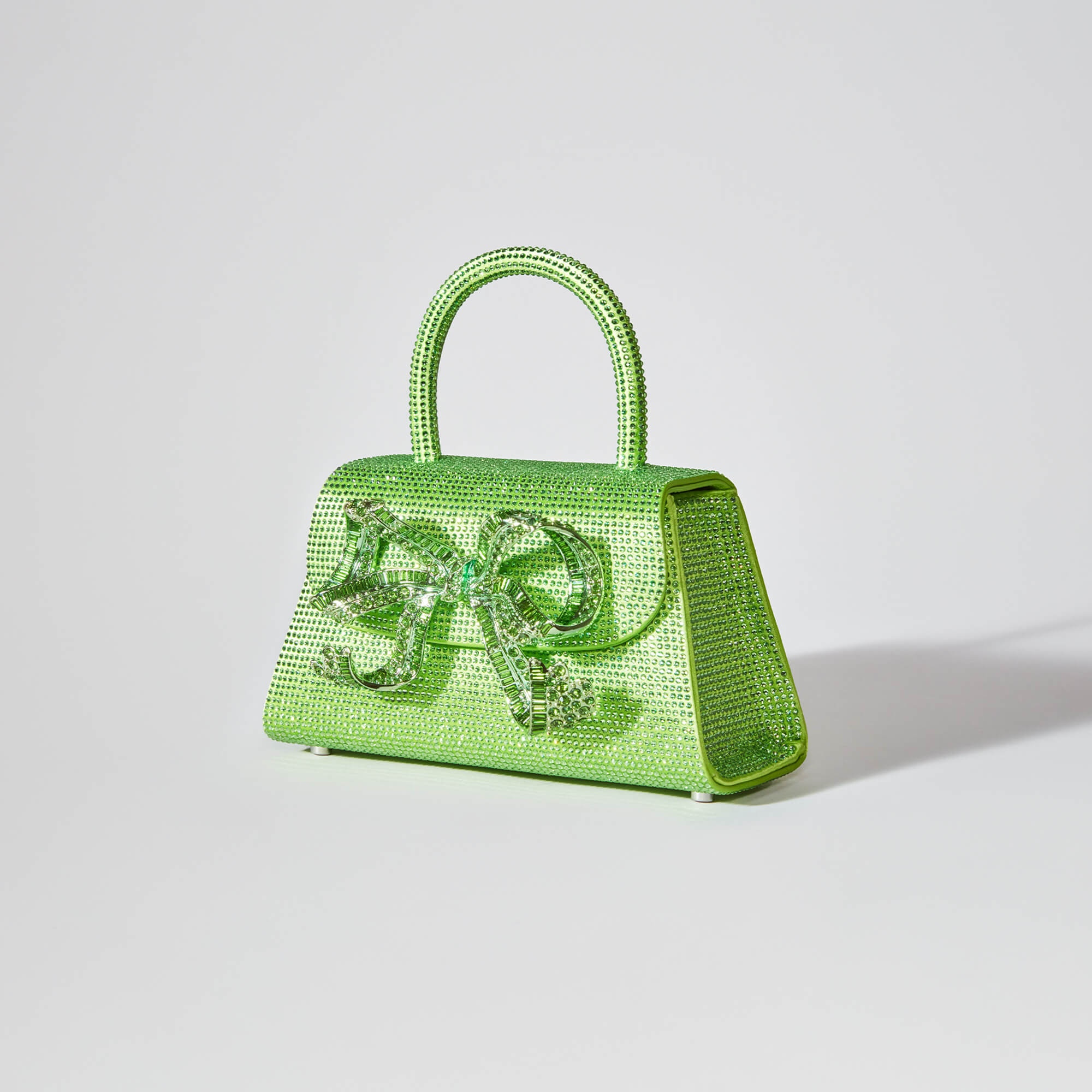 The Bow Mini in Lime Rhinestone - 2