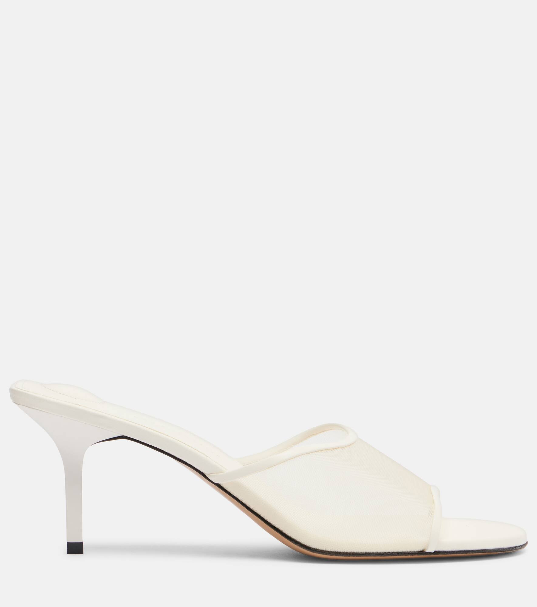 Leather-trimmed canvas sandals - 4