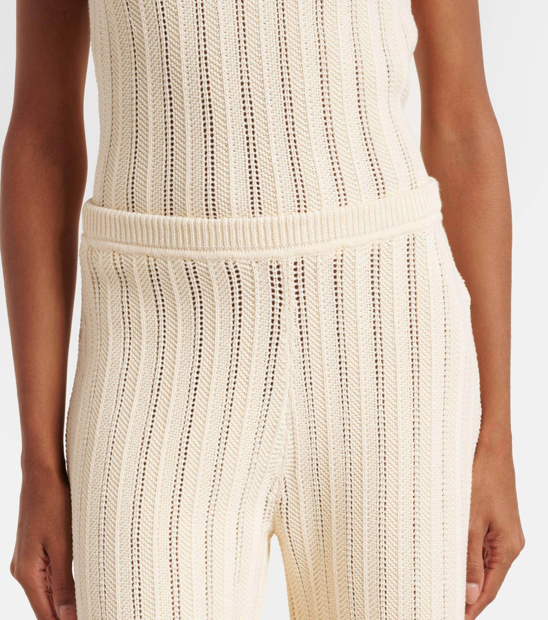 Petey open-knit cotton flared pants - 4