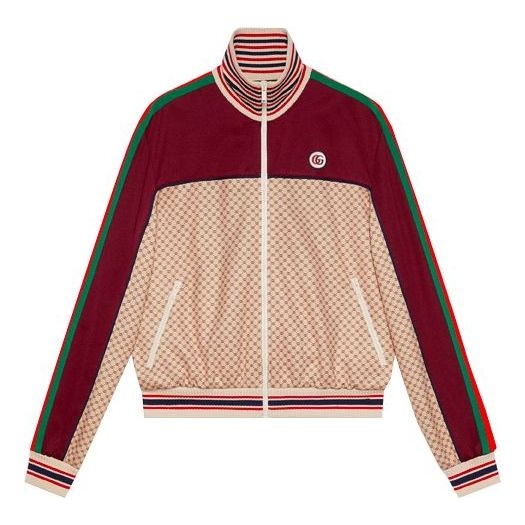 (WMNS) Gucci Interlocking Print Jersey Jacket 'Beige Bordeaux' 655196-XJDFP-9115 - 1