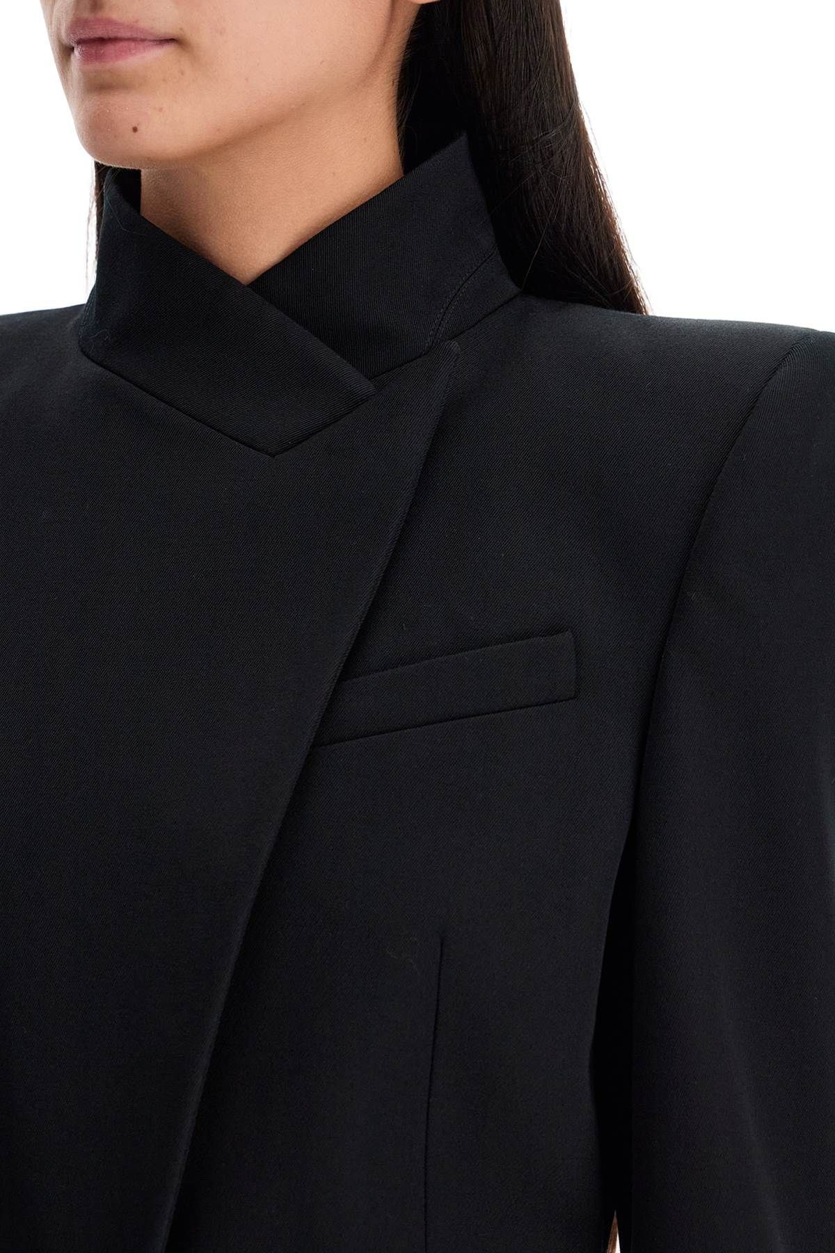 ジャケット Alexander Mcqueen Twisted Cavalry Twill Spliced Jacket Twisted Spliced wool blazer - ALEXANDER McQUEEN - BLACK