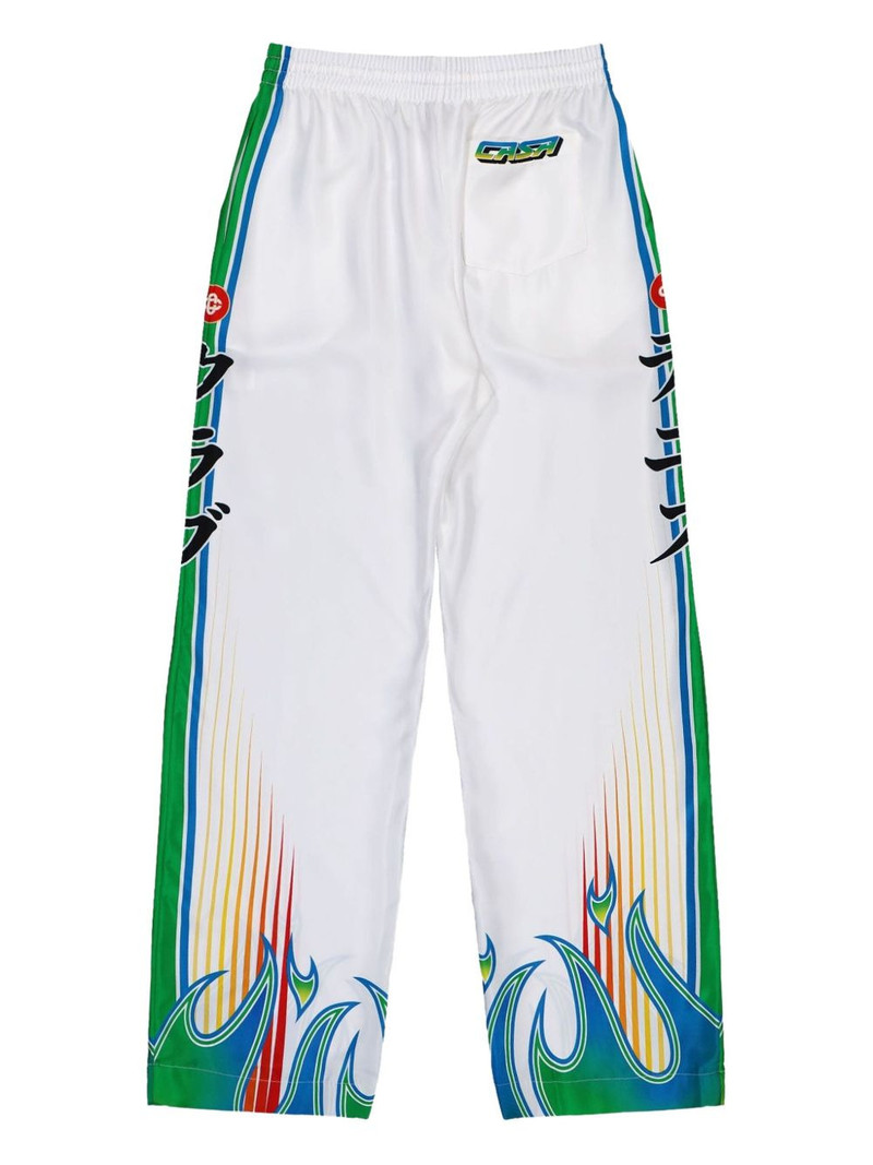 CASABLANCA elastic-waist flame-print track pants outlook