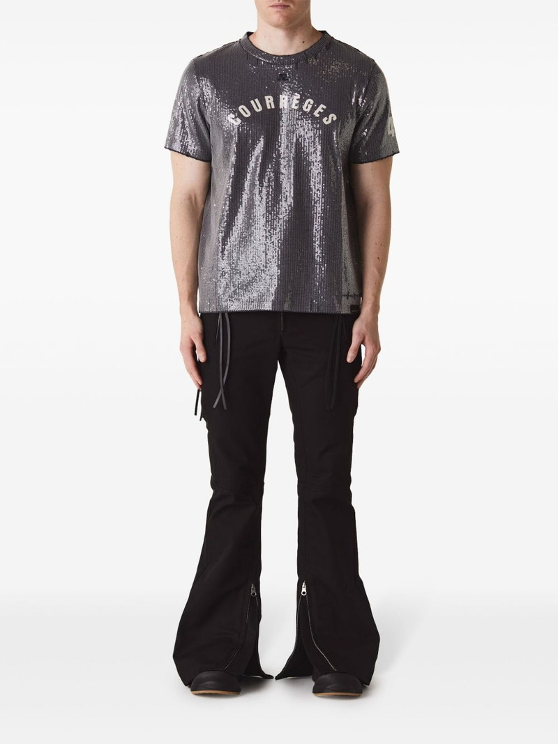 courrèges embroidered distressed T-shirt outlook