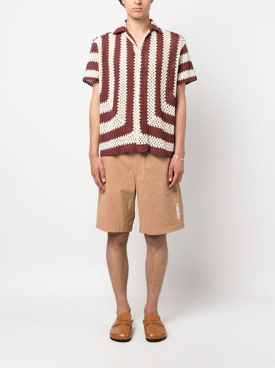 BODE striped crochet-knit shirt outlook