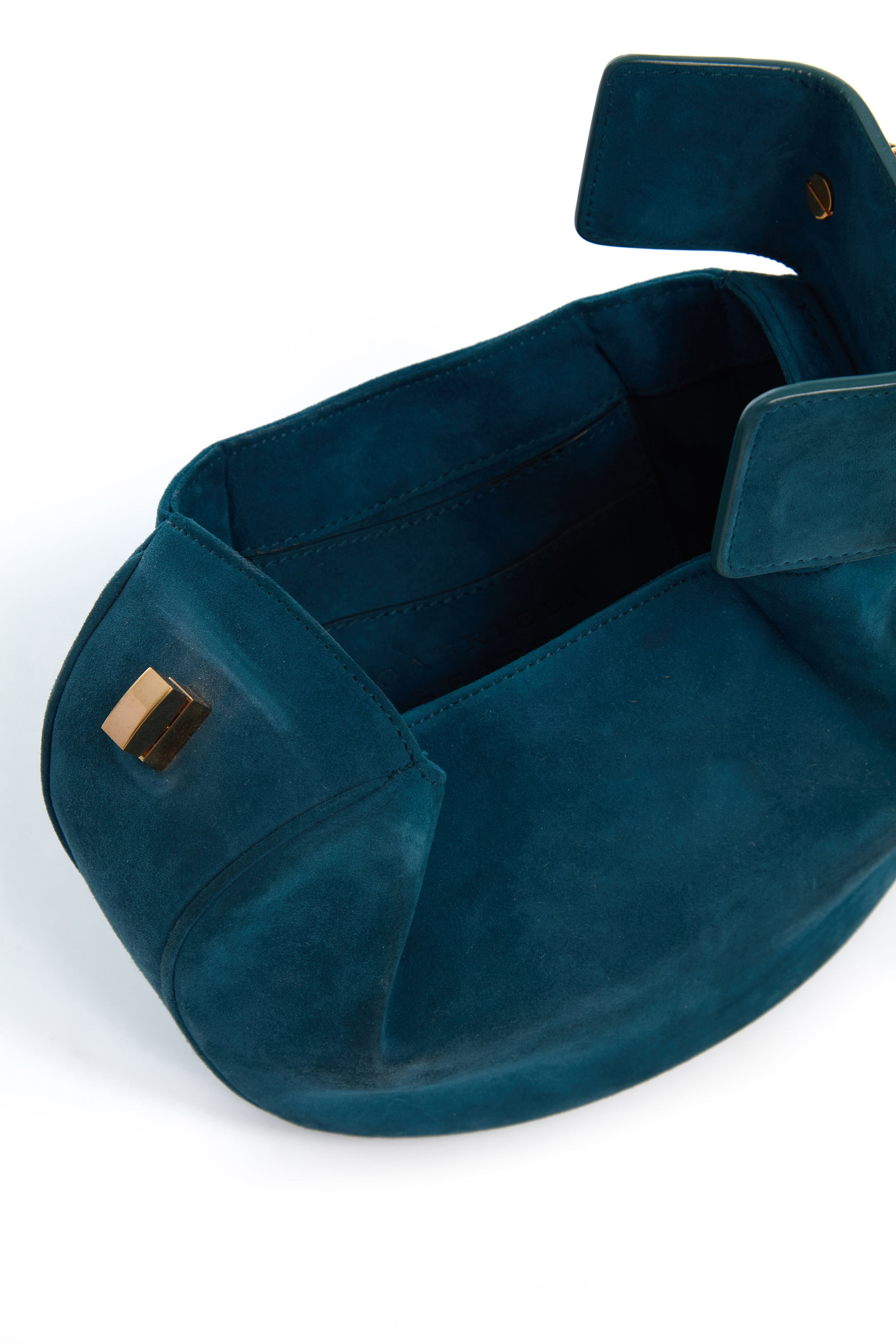 Demi Bag in Teal Suede - 4
