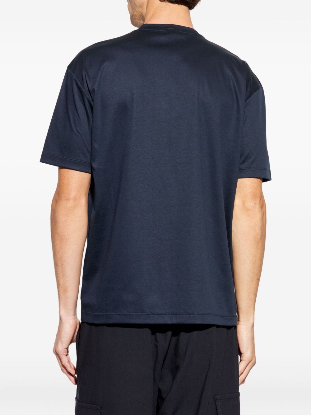 signature-embroidered cotton T-shirt - 4