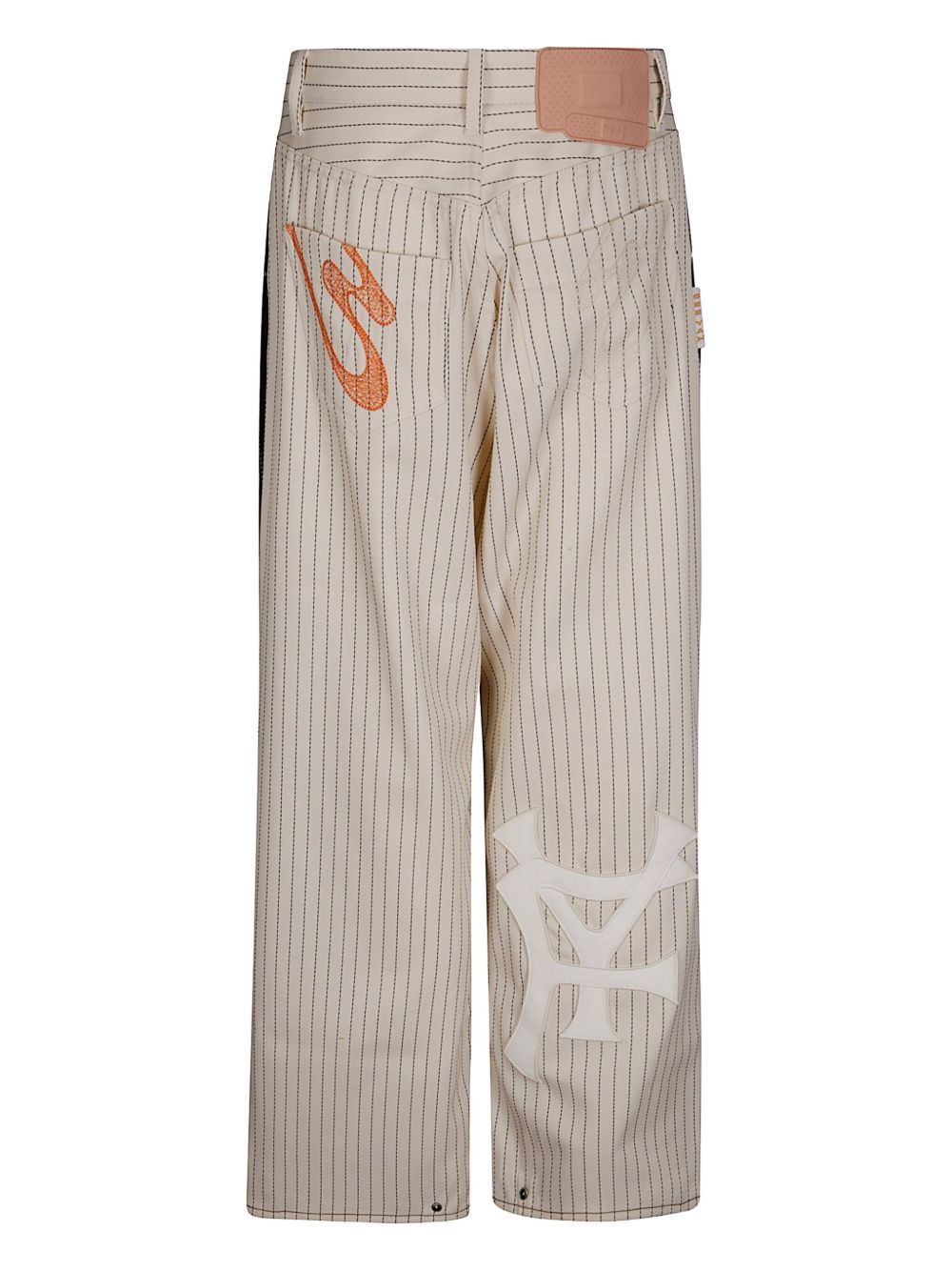 pinstripe colorblock trousers - 2