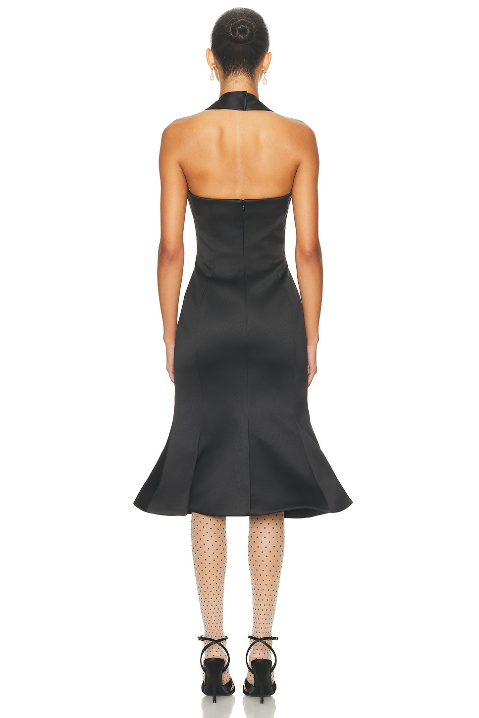 Sculpted Satin Halter Dress - 3