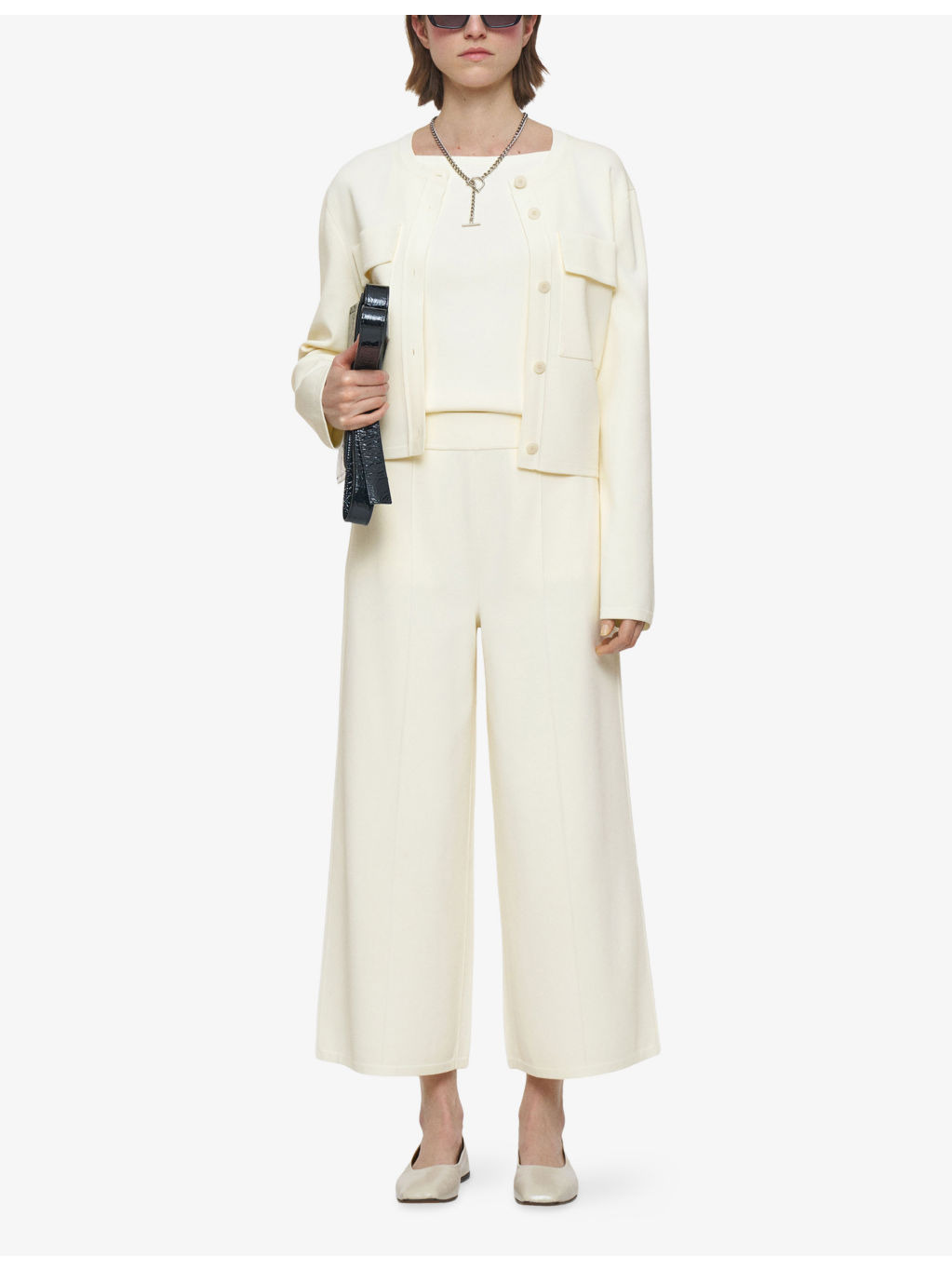 Wide-Leg High-Rise Stretch-Knit Culottes - 2
