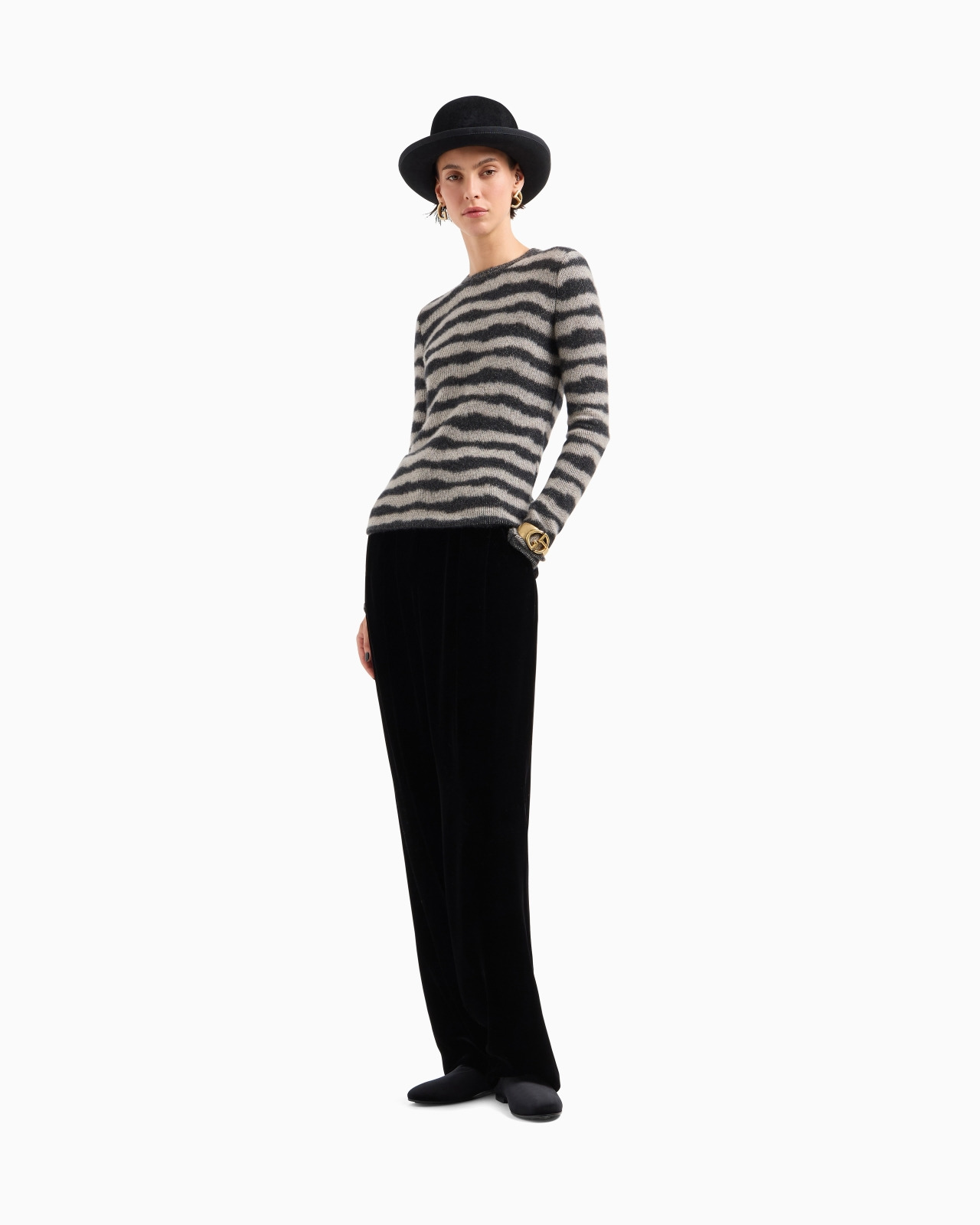 Cashmere and silk jacquard crew-neck jumper - 2
