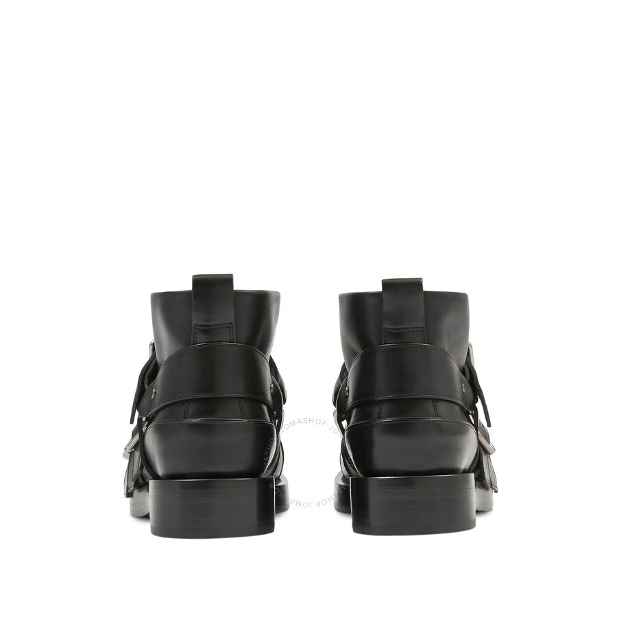 Burberry Buckled Leather Biker Boots - 3