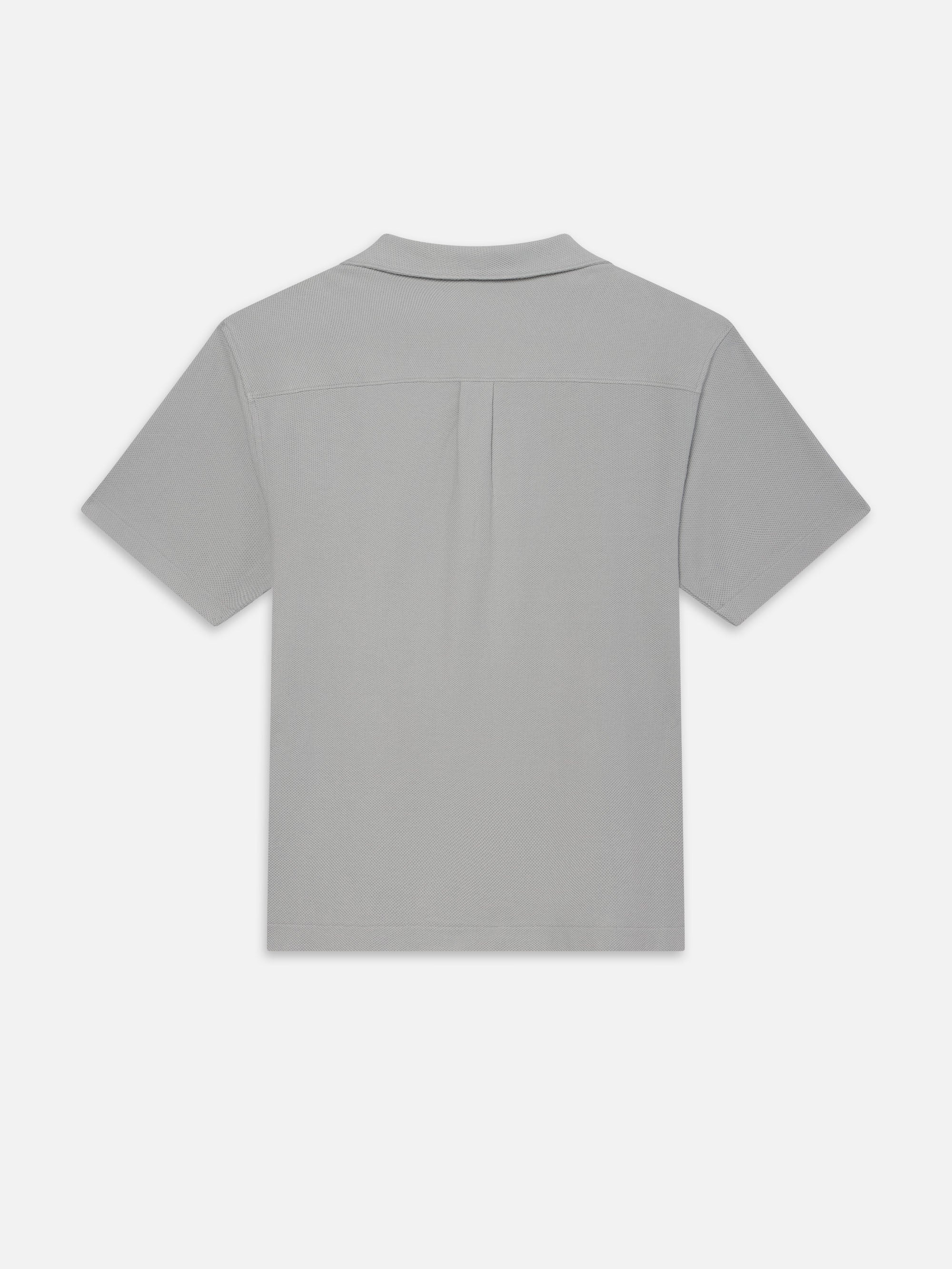 Jacquard Short Sleeve Relaxed Shirt in Grey Blue - 3