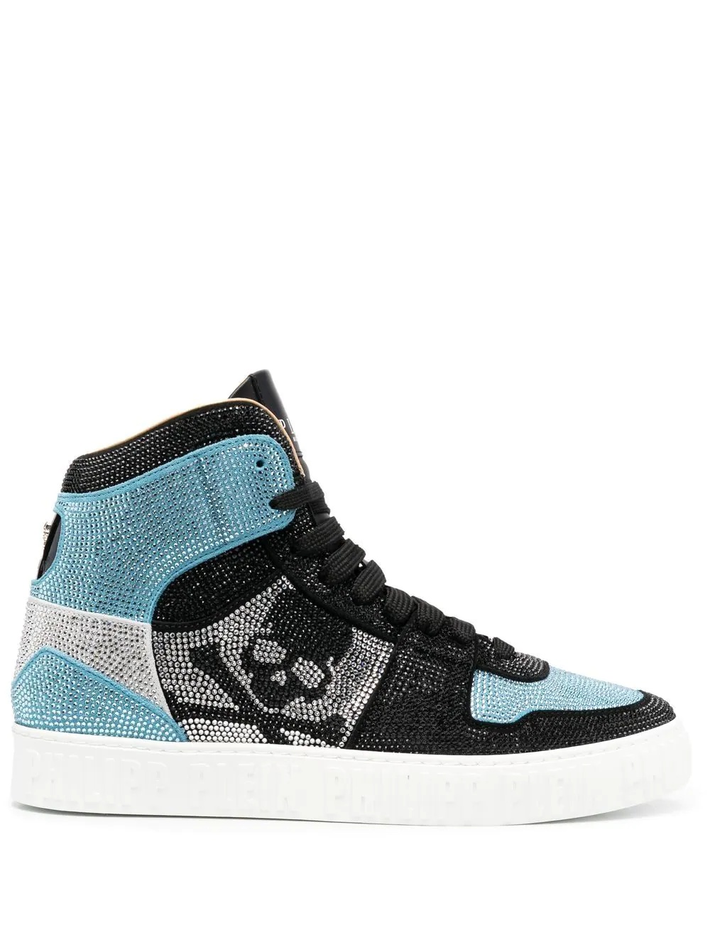 crystal-embellished high-top sneakers - 1