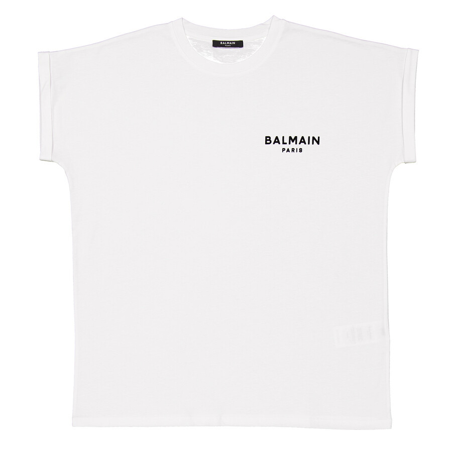Balmain Flocked Balmain Paris Logo T-Shirt - 5