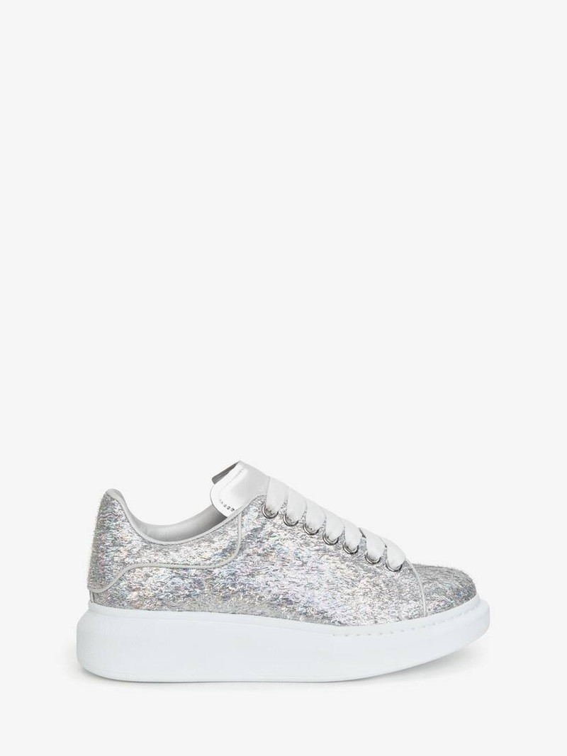 Women's Glitter Oversized Sneaker in Silver/white - 1