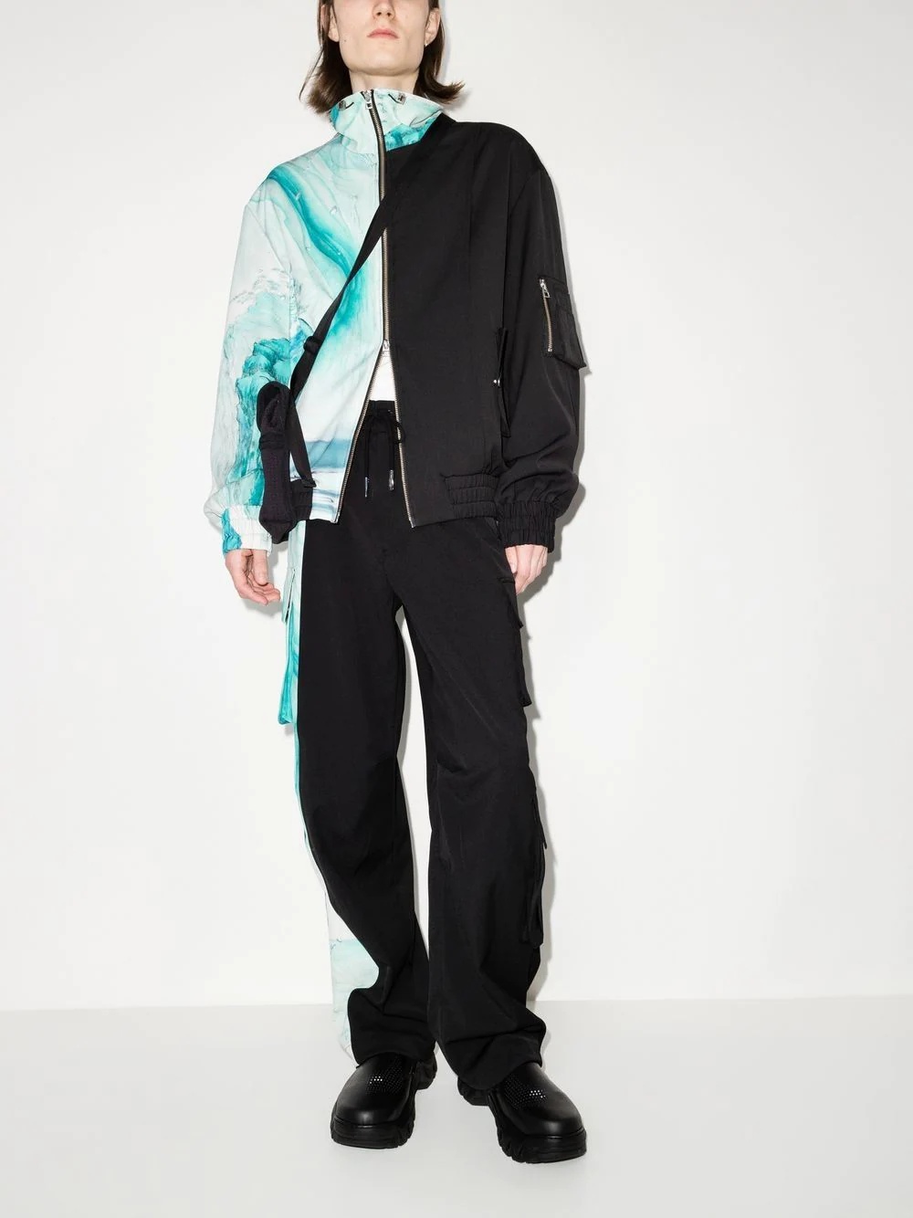 panelled drawstring cargo pants - 2