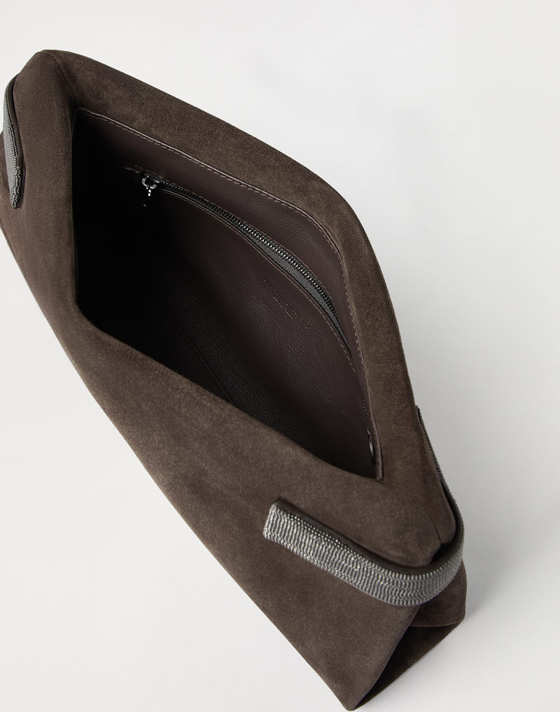 Essence pouch bag in suede with precious bands 5