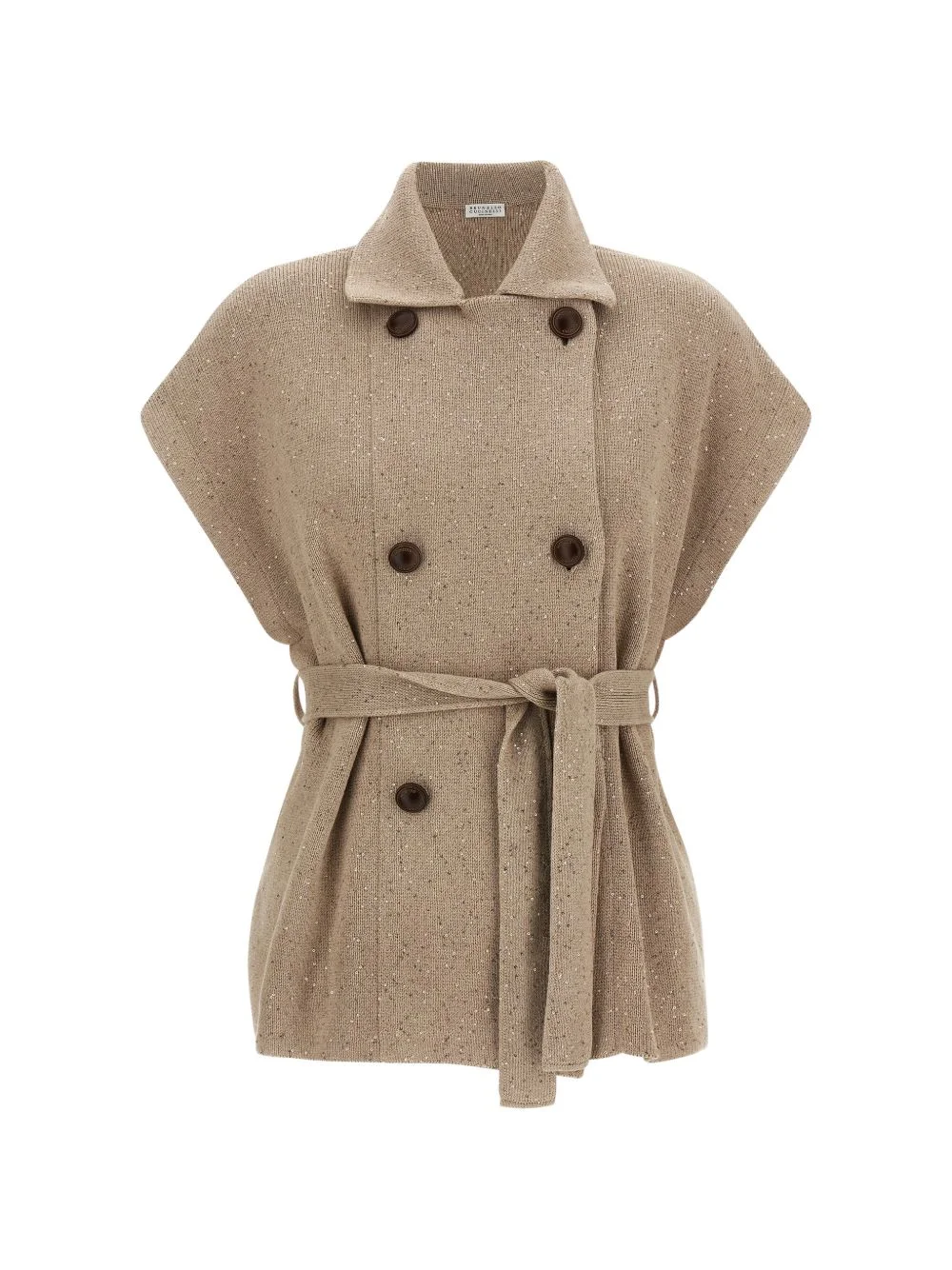 sequin-application double-breasted coat - 1