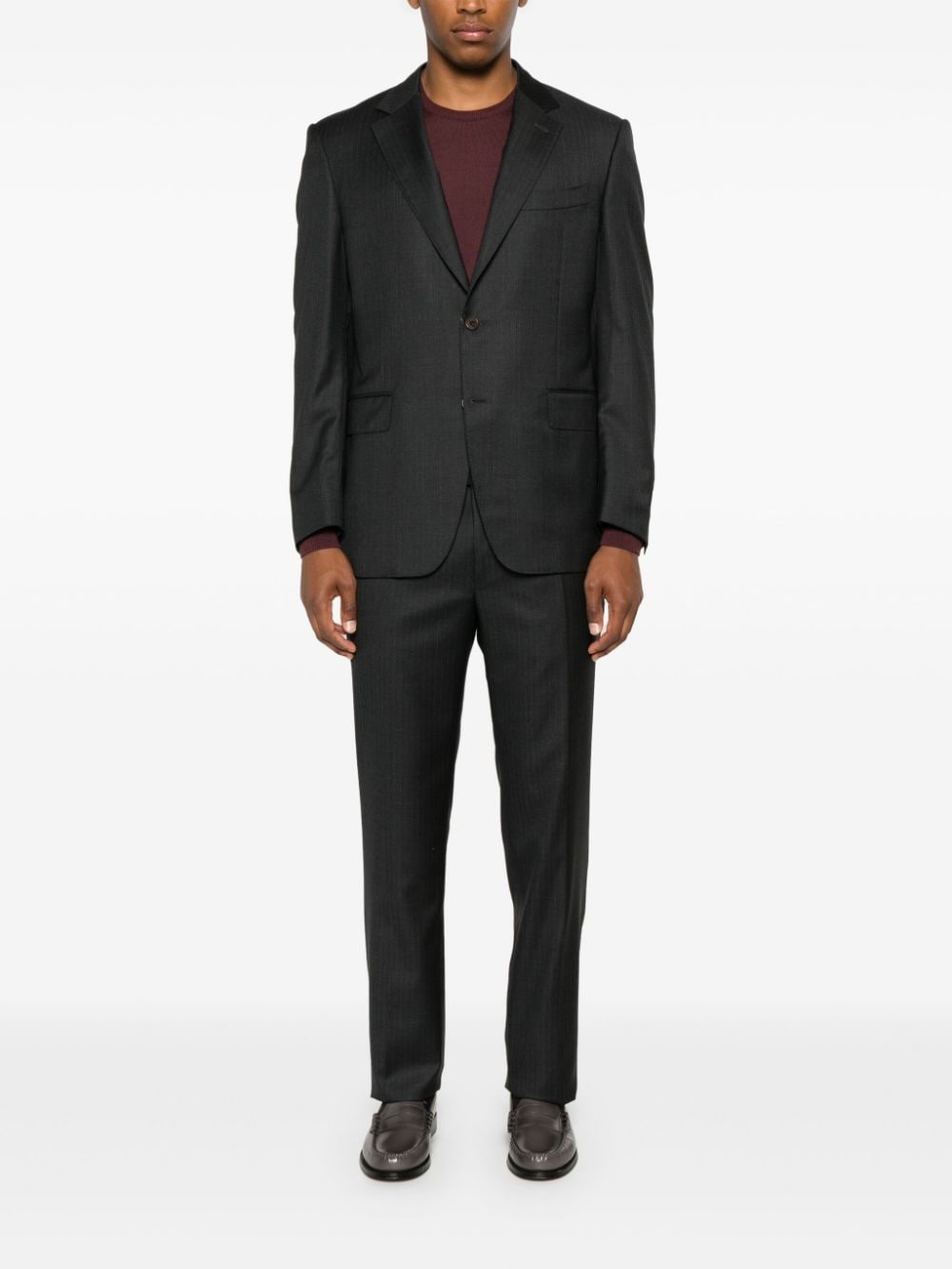 pinstriped single-breasted suit - 2