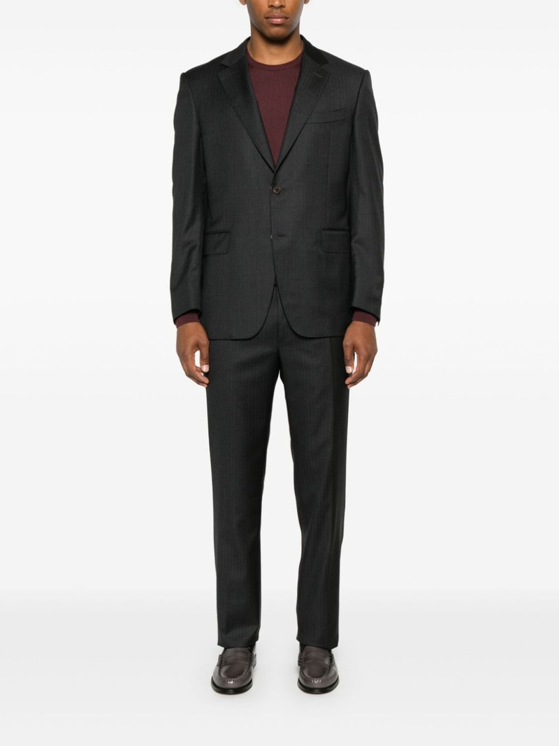 Canali pinstriped single-breasted suit outlook