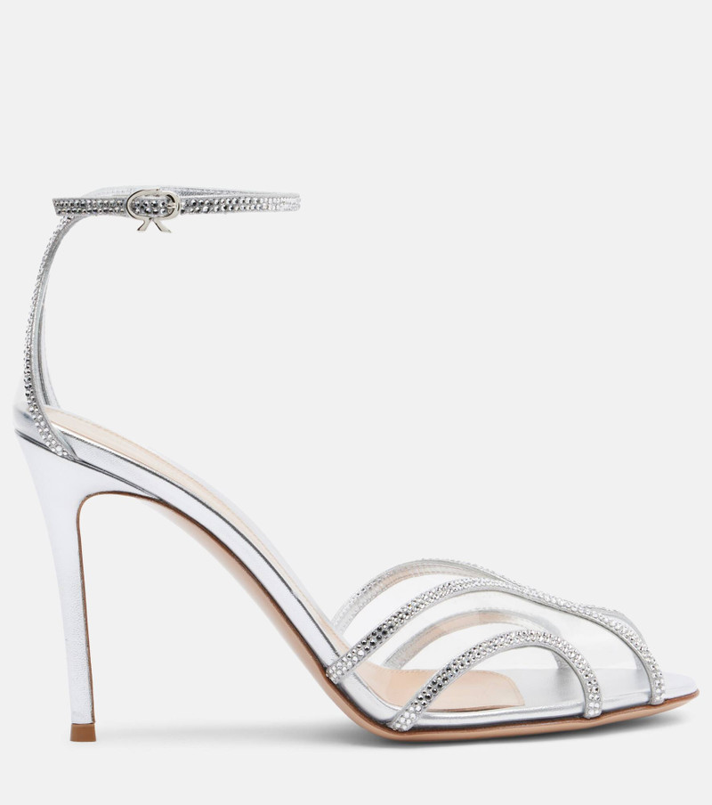 Isabel 95 embellished suede and PVC sandals 4