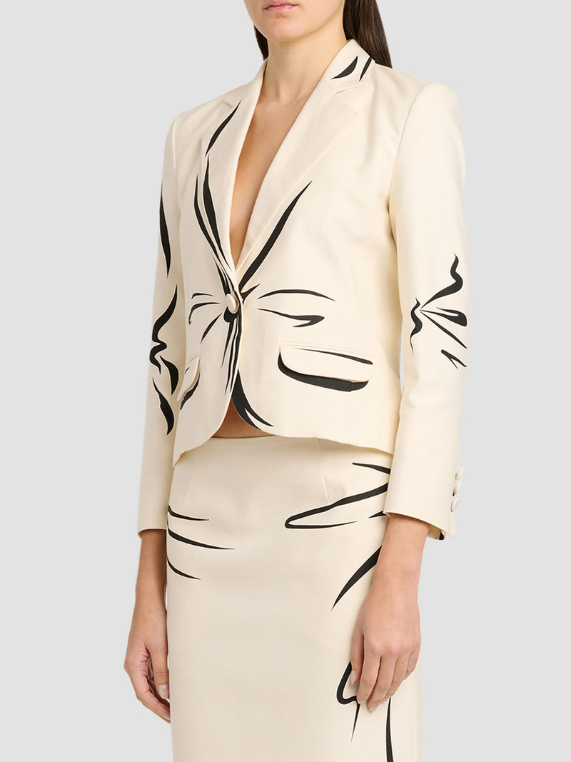 Women's Trompe-L'oeil Tailored Cotton Jacket - Multi White 4