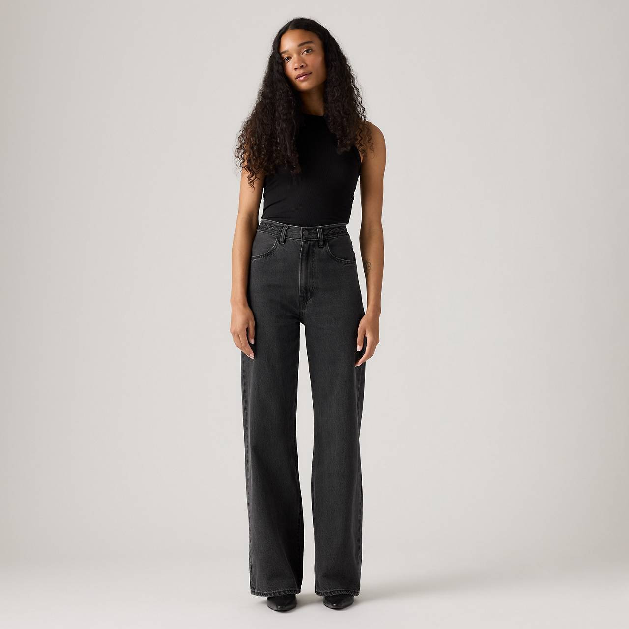 RIBCAGE WIDE LEG BRAIDED WOMEN'S JEANS - 2