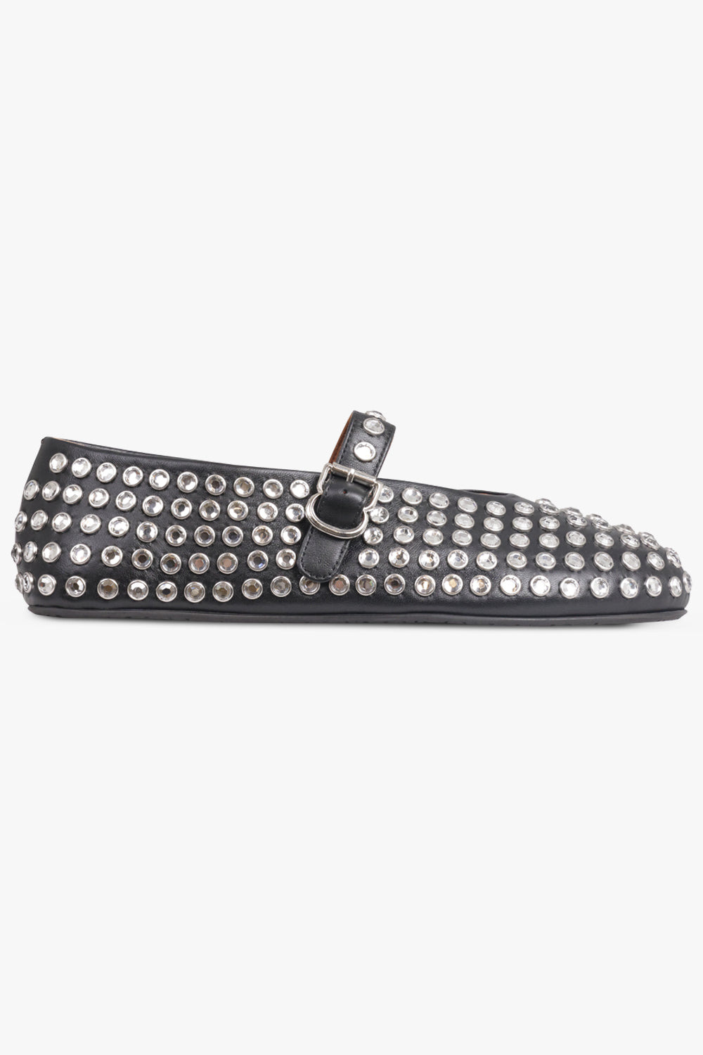 STUD BALLERINA STRAP FLAT | BLACK - 2