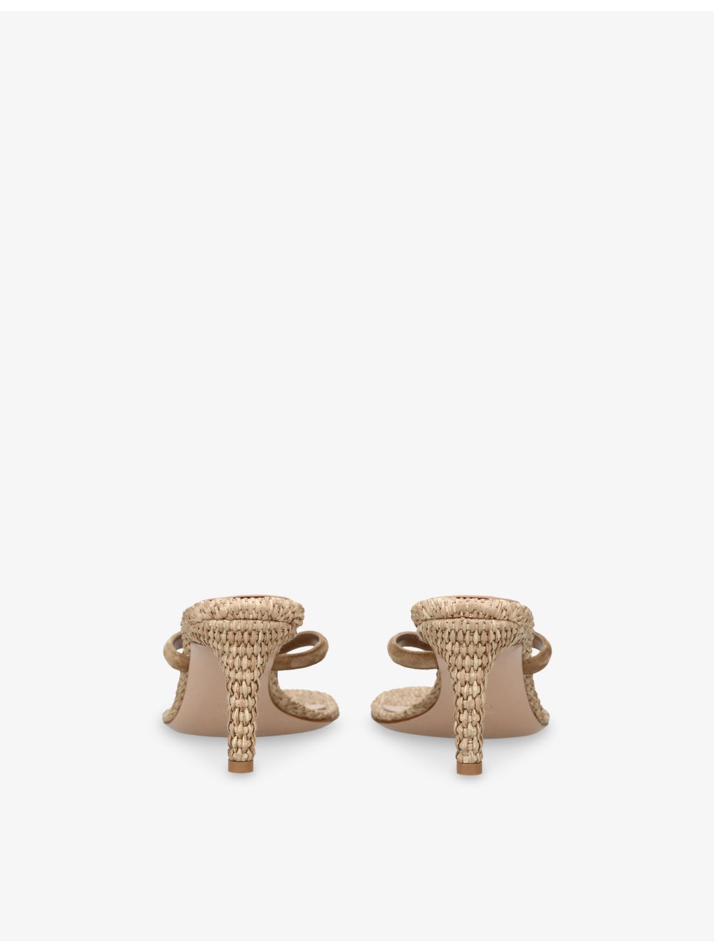Calypso Suede and Raffia Heeled Sandals - 4