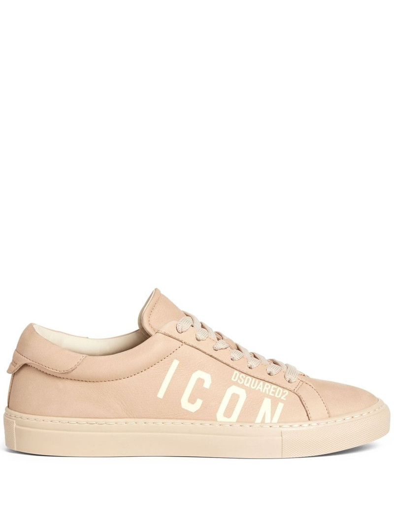 logo-print leather sneakers 1