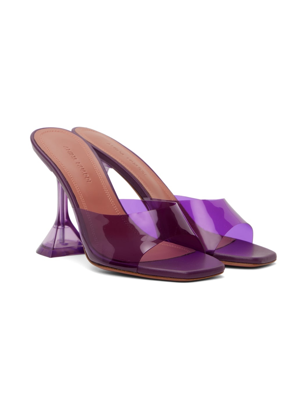 Purple Lupita Glass Slipper Heeled Sandals - 4